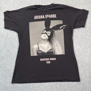 Ariana Grande Shirt Women M Black Dangerous Woman Tour 2017 Concert Graphic
